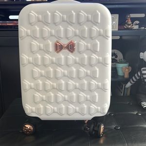 TED BAKER of London white Suitcase with gold hardware.